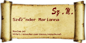 Szünder Marianna névjegykártya