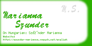 marianna szunder business card